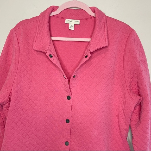 APPLESEEDS Quilted Knit Snap-Front Jacket, Large - Picture 3 of 9
